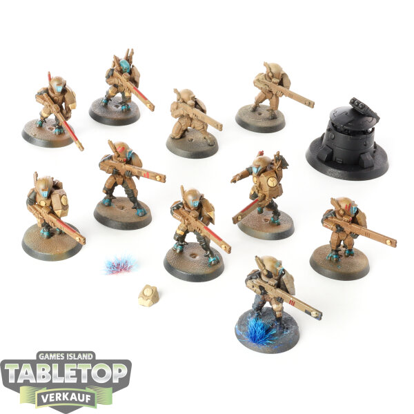 Tau Empire - 10 x Fire Warriors Strike Team - teilweise bemalt
