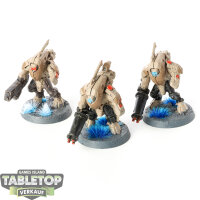 Tau Empire - 3 x Stealth Battlesuits - bemalt