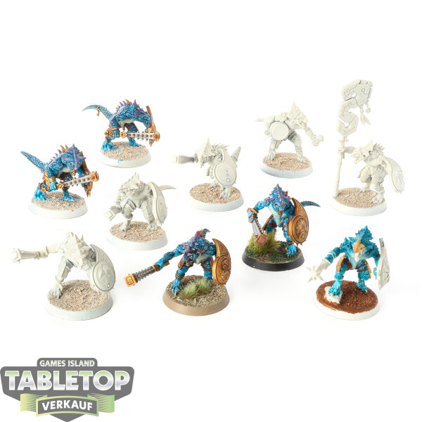 Seraphon - 10 x Saurus Warriors - teilweise bemalt
