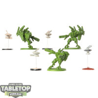 Tau Empire - 3 XV8 Crisis Battlesuit Team - teilweise bemalt