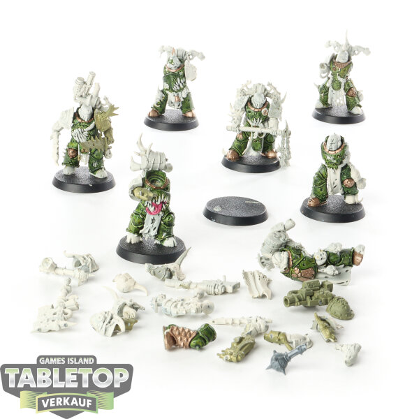 Death Guard - 7x Plague Marines - teilweise bemalt