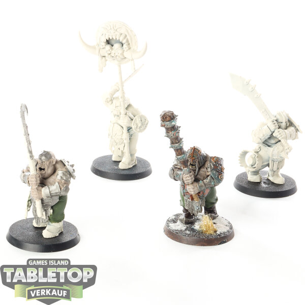 Ogor Mawtribes - 4x Ironguts - teilweise bemalt