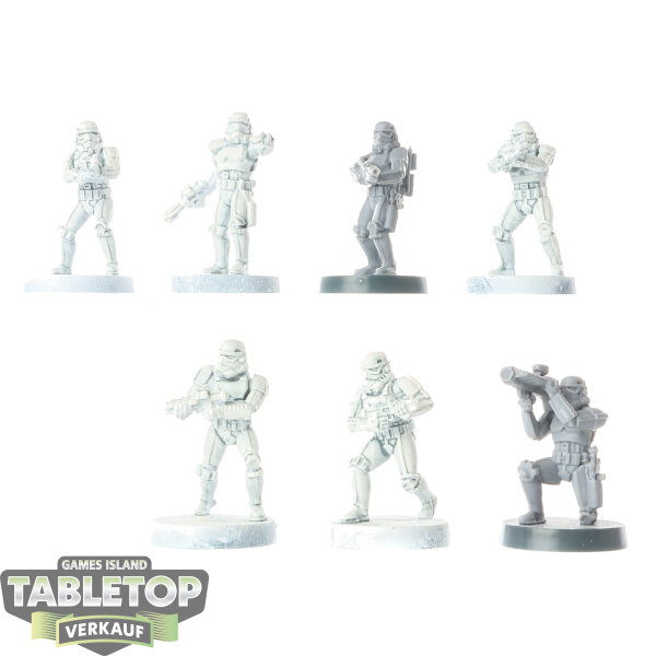 Galaktisches Imperium - 7x Stormtroopers klassisch - teilweise bemalt