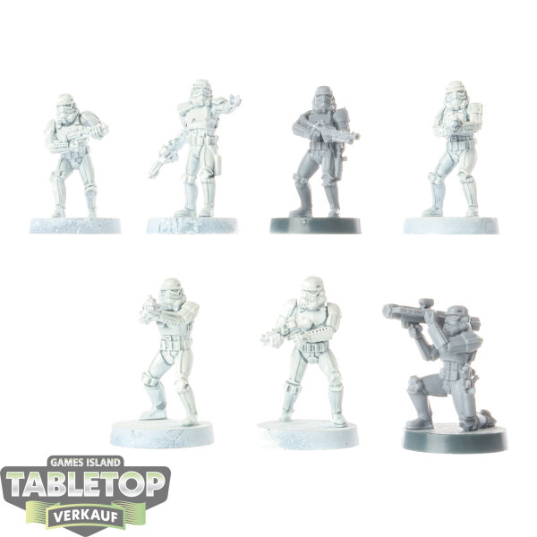 Galaktisches Imperium - 7x Stormtroopers klassisch - teilweise bemalt