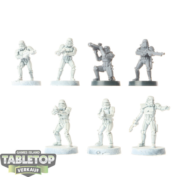 Galaktisches Imperium - 7x Stormtroopers klassisch - teilweise bemalt