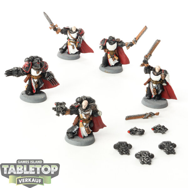 Black Templars - 5 x Black Templars Sword Brethren klassisch - bemalt