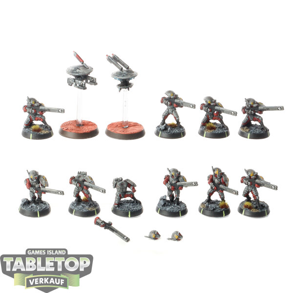 Tau Empire - 10 x Fire Warriors Strike Team - bemalt
