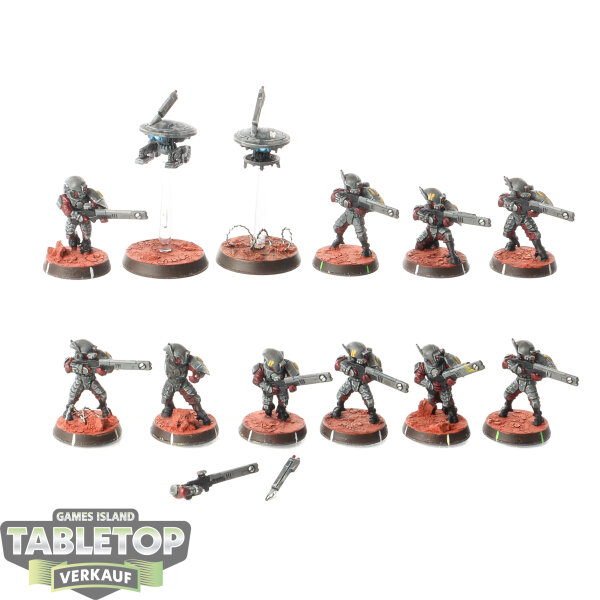 Tau Empire - 10 x Fire Warriors Strike Team - bemalt
