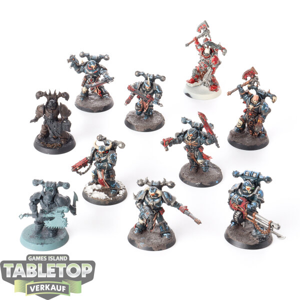 Chaos Space Marines - 10x Chaos Space Marines - teilweise bemalt