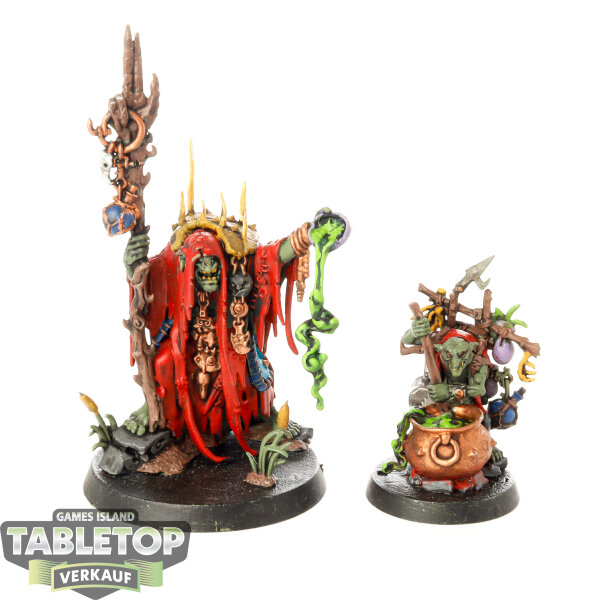 Orruk Warclans - Swampcalla Shaman with Pot-grot - bemalt