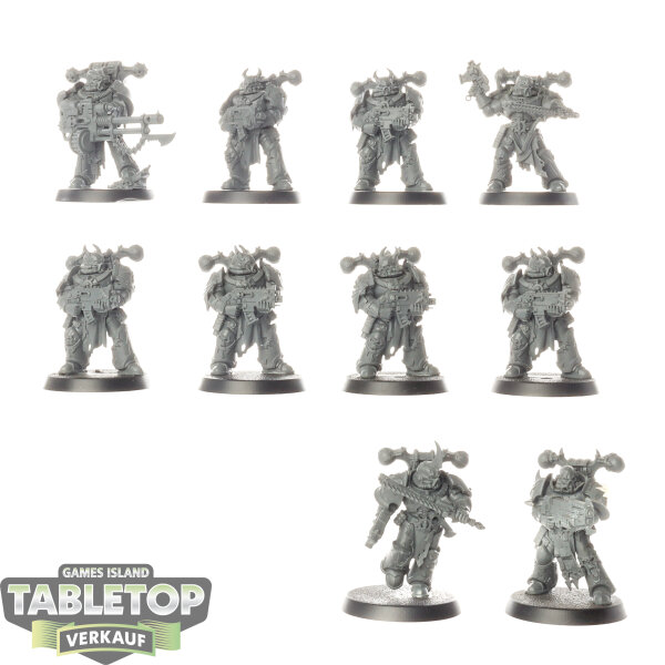 Chaos Space Marines - 10x Chaos Space Marines - unbemalt