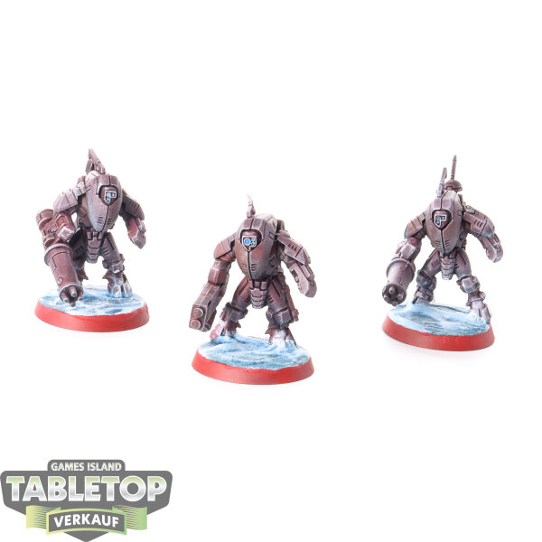 Tau Empire - 3 Stealth Battlesuits - teilweise bemalt