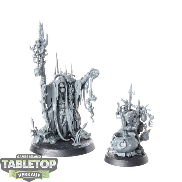 Orruk Warclans - Swampcalla Shaman with Pot-grot - unbemalt