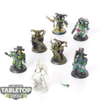 Death Guard - 7 Plague Marines - teilweise bemalt