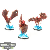 Soulblight Gravelords - 3 x Fell Bats - bemalt