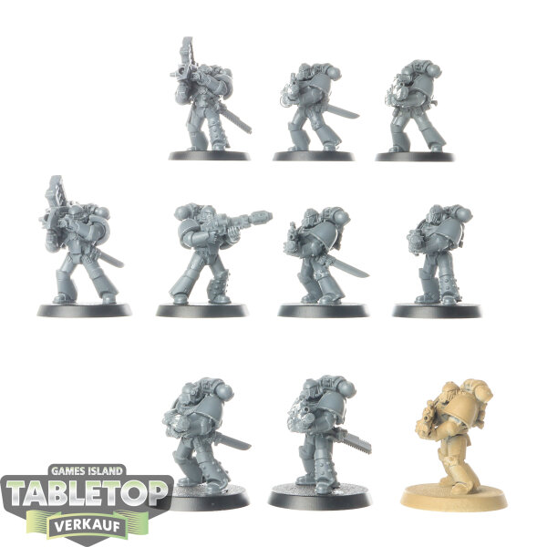 Horus Heresy - 10x MKIV Tactical Squad with Combi, Special & Heavy Weapons - teilweise bemalt