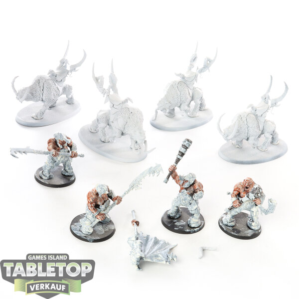 Ogor Mawtribes - 4 x Mournfang Pack - teilweise bemalt