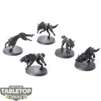 Space Wolves - 5x Fenrisian Wolves - grundiert