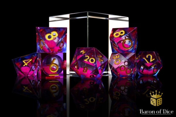 Baron of Dice - Dance Party Liquid Core RPG Dice Set (7 Pieces)