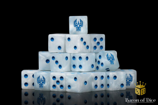 Baron of Dice - Magical Elves: Ancient White 16mm Square Corner Dice (25)
