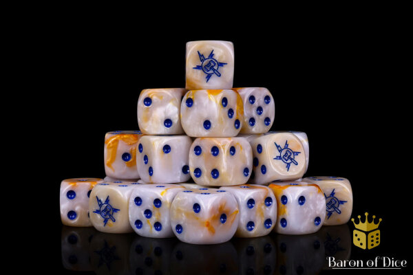Baron of Dice - Lightning Strikes Twice: Gold Veins 16mm Round Corner Dice (25)