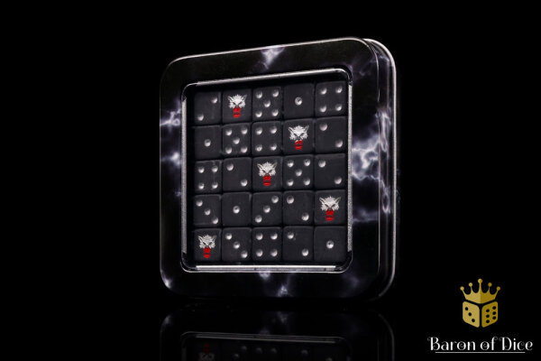 Baron of Dice - Bloody Wolf Mini 12mm Square Corner Dice (25)
