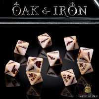 Baron of Dice - Official Oak & Iron Dice Set - French