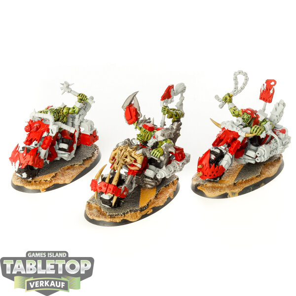 Orks - 3 x Ork Warbiker Mob - teilweise bemalt