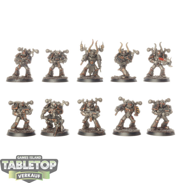Chaos Space Marines - 10 x Chaos Space Marines - bemalt