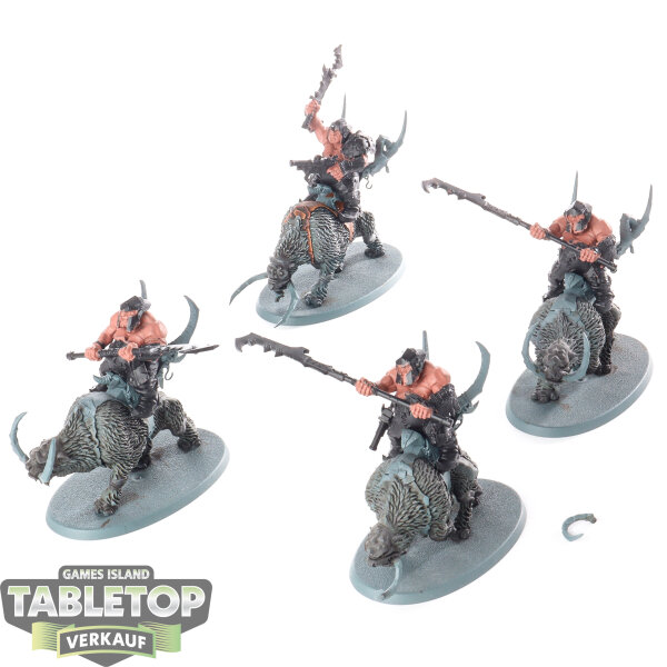 Ogor Mawtribes - 4x Mournfang Pack - teilweise bemalt