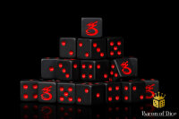 Baron of Dice - Space Corsairs - Matte Black 16mm Square Corner Dice (25)
