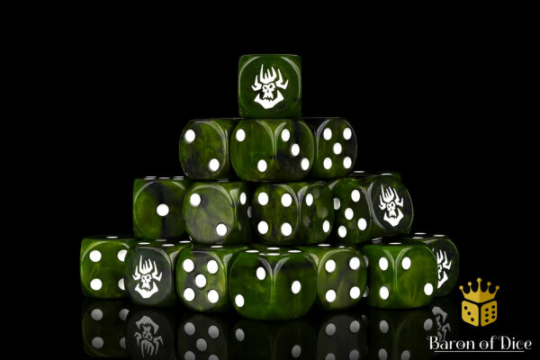 Baron of Dice - Swamp Orcs 16mm Round Corner Dice (25)