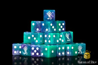 Baron of Dice - Ghost Elves 16mm Square Corner Dice (25)