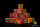 Baron of Dice - Alien, Orange & Green 16mm Square Corner Dice (25)