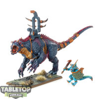 Lizardmen - Saurus Scar-Veteran on Carnosaur - bemalt