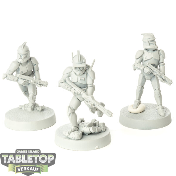 Galaktische Republik - 3 x Clone Commander Cody - grundiert