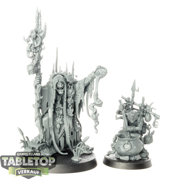 Orruk Warclans - Swampcalla Shaman with Pot-grot - unbemalt