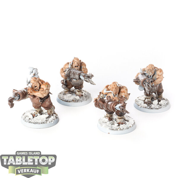 Ogor Mawtribes - 4x Leadbelchers - teilweise bemalt