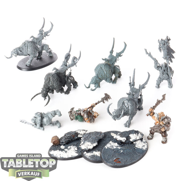Ogor Mawtribes - 4x Mournfang Pack - teilweise bemalt