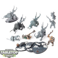 Ogor Mawtribes - 4x Mournfang Pack - teilweise bemalt