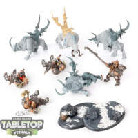 Ogor Mawtribes - 4x Mournfang Pack - teilweise bemalt