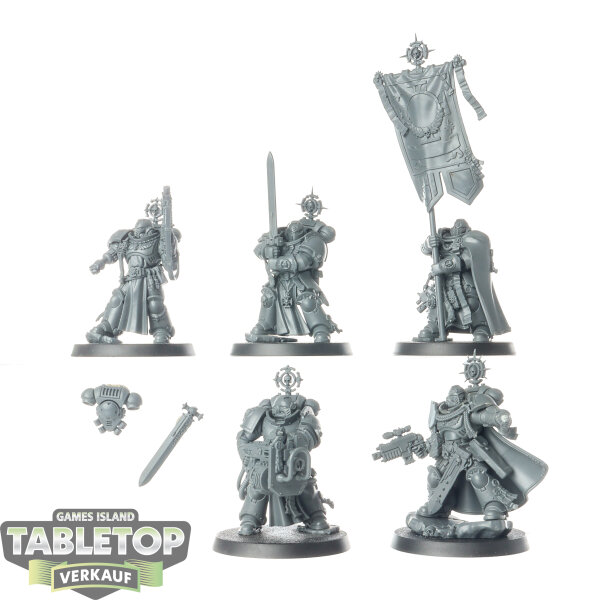 Space Marines - 5x Company Heroes - unbemalt
