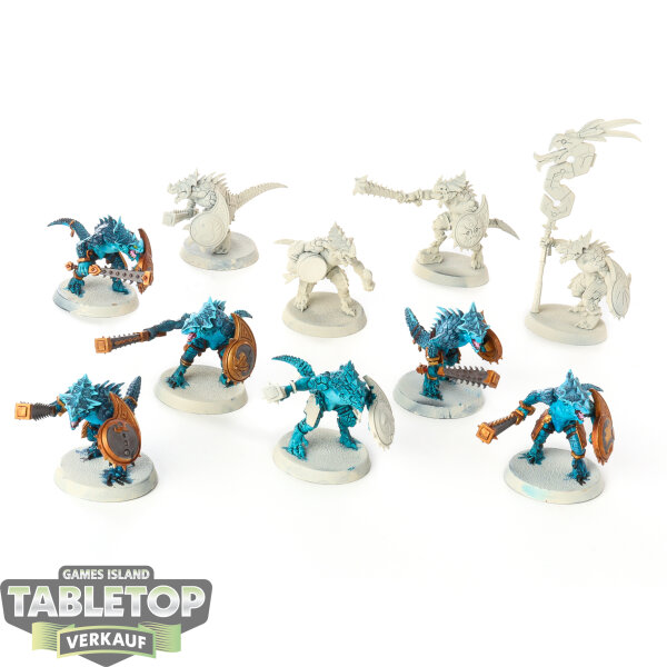 Seraphon - 10 x Saurus Warriors - teilweise bemalt
