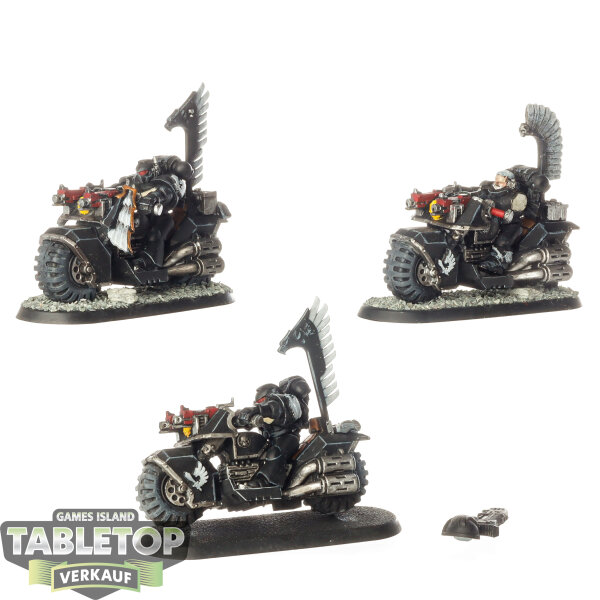 Dark Angels - 3x Ravenwing Bike Squadron  - bemalt