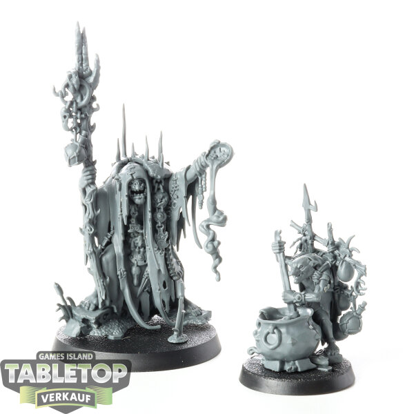 Orruk Warclans - Swampcalla Shaman with Pot-grot - unbemalt
