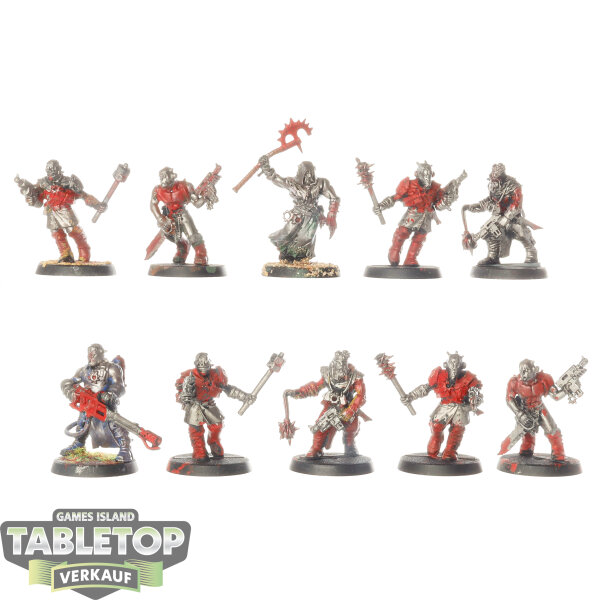 Chaos Space Marines - 10x  Chaos Cultists klassisch - teilweise bemalt