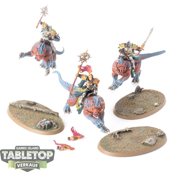 Stormcast Eternals - 3x Evocators On Celestial Dracolines - bemalt