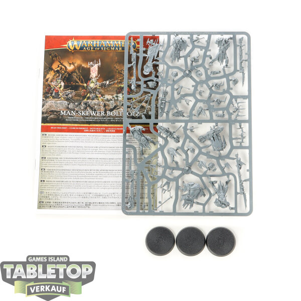 Orruk Warclans - 3 x Man-Skewer Boltboyz - im Gussrahmen