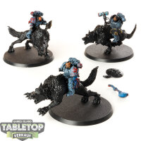 Space Wolves - 3 x Thunderwolf Cavalry - teilweise bemalt