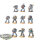 Space Wolves - 10 x Grey Hunters - bemalt